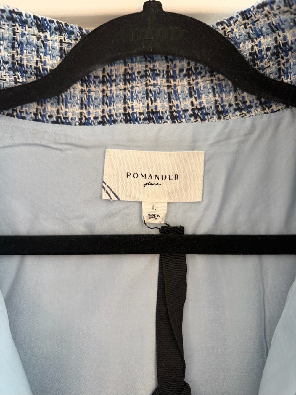 Pomander Place Blue and White Tweed Short-Sleeve A-Line Dress - Picture 7 of 8